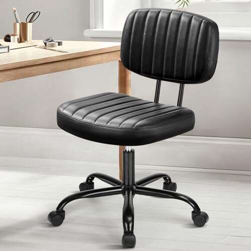 DUMOS Small Armless Home Desk Chair with Low Back Support