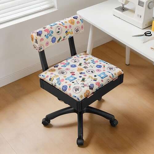 Lessmore Adjustable Height Sewing and Crafting Chair with...