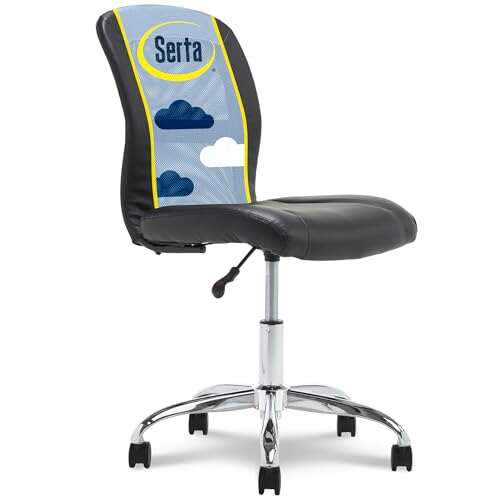 Serta Essential Armless TaskChair, Small Desk Chairs with...