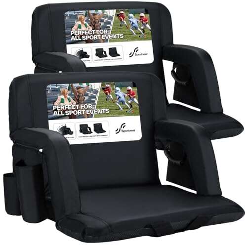 Sportneer Stadium Seats with Back Support: 2.5'' Thick...