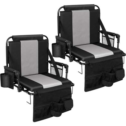 Romswi Folding Stadium Seat Bleacher 2PK Portable Chair...