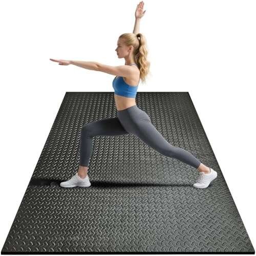 4x6ft Gym Floor Mat 10mm Thick - TPE Non-Slip Mat