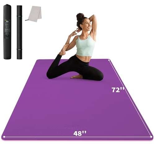 CAMBIVO Large Yoga Mat (6'x 4'), Extra Thick TPE Mat