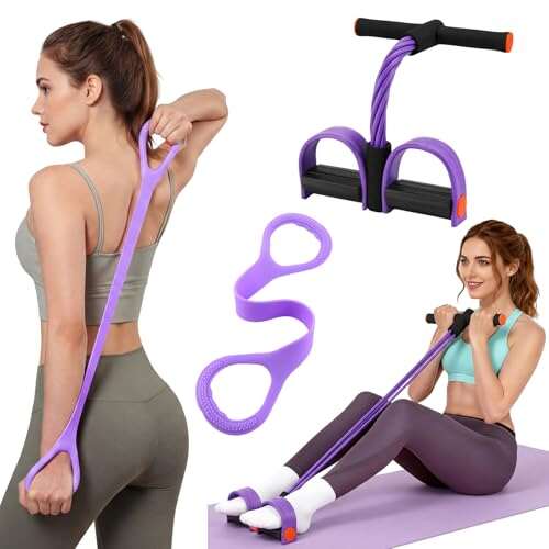JolliLudo 2 Pcs Fitness Resistance Bands 6 Tube Pedal