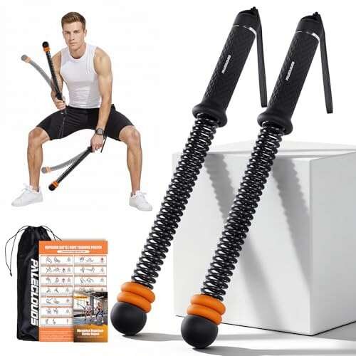 Portable Ropeless Battle Ropes, Adjustable Weights Cordless...