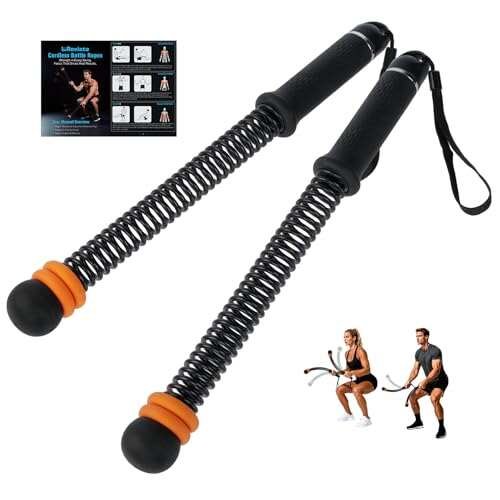 2 PCS Weighted Cordless Battle Ropes - Adjustable...