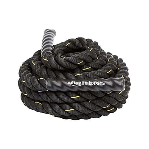 Amazon Basics Battle Rope for Home Gym CrossFit Strength...