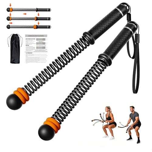 Hiaaop Adjustable Ropeless Battle Ropes, Portable Cordless...