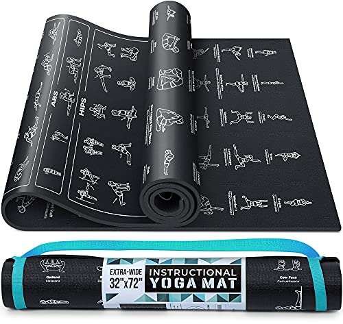 Instructional Yoga Mat with Carrying Strap: Cute...