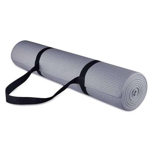 Fitvids 1/4-Inch High Density Thick Non Slip Yoga Mat Grey