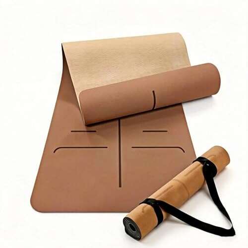 Cork Yoga Mat extra thick 6mm TPE Non-Slip Quick-Dry...