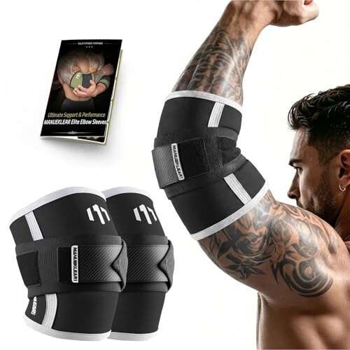 MANUEKLEAR Adjustable Compression Elbow Wraps for...