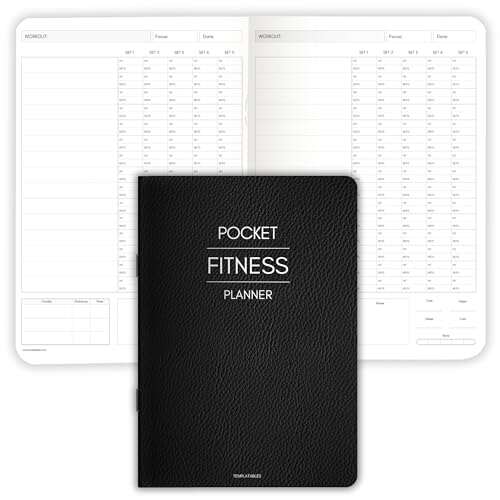 Pocket Fitness Planner A6 Gym Workout Logbook, Goals &...