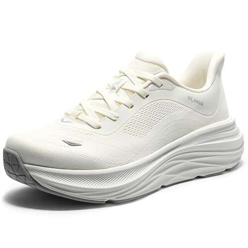 Vilanva Women's Slip On Walking Shoes White Cushioned...