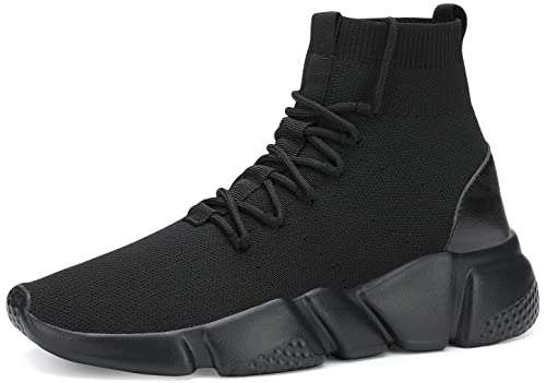 Santiro All Black High Top Slip On Men's Casual Sneakers