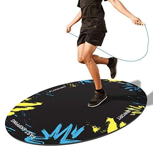 Flowort Jump Rope Mat Large Rubber Exercise Mat Shock...