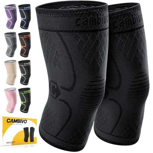 CAMBIVO 2 Pack Knee Braces for Women & Men Support