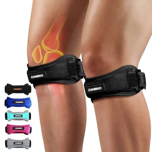 CAMBIVO Patellar Tendon Knee Straps 2 Pack Unisex Pain...