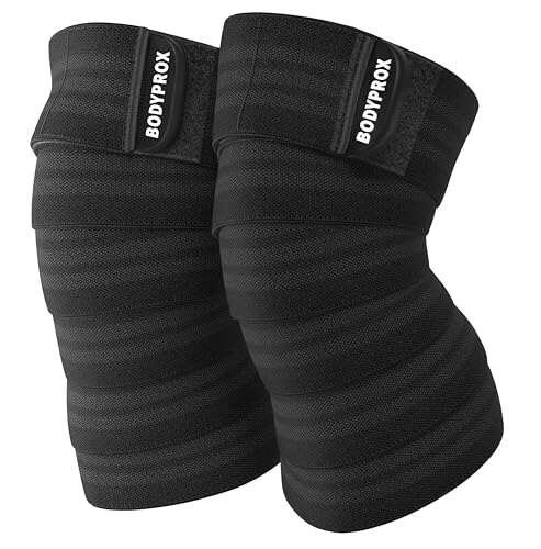 Bodyprox Knee Wrap 2 Pack for Squats, Training and Support.