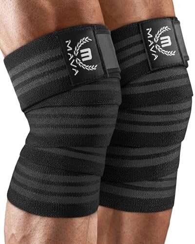 Mava Sports Knee Wraps (Pair) for Men and Women Lifting