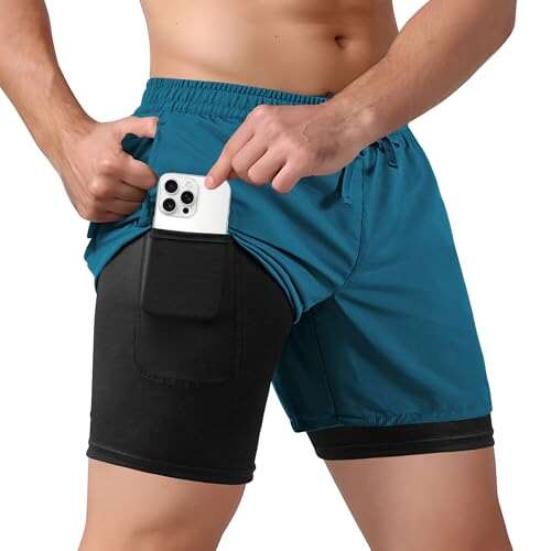 Tyzrdnac Men's 2 in 1 Athletic Quick Dry Workout Shorts