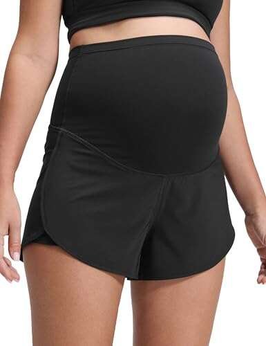 CRZ YOGA Lightweight Maternity Dolphin Workout Shorts with...