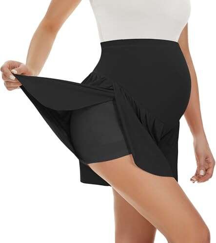 POSHGLAM Women's Maternity Flowy Shorts Over Belly Lounge...