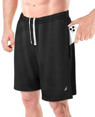 NY Threads Men's Athletic Shorts Quick Dry Loose Fit Pockets