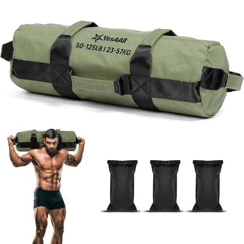Yes4All Sandbags for Working Out, Unfilled Adjustable Sand...