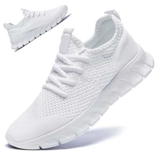 RJYWGS White Sneakers for Women Men Tennis Slip On Shoes
