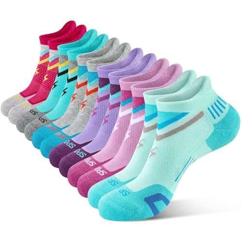 SukModen Women Ankle Running Socks, Low Cut Cushioned...