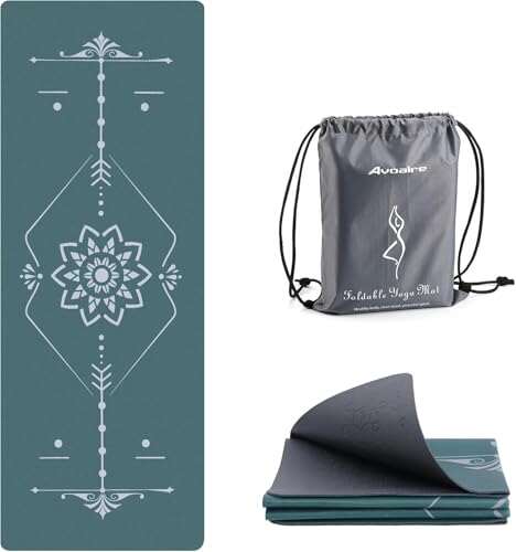 Avoalre Yoga Mat Foldable - Textured Non Slip Travel Mat
