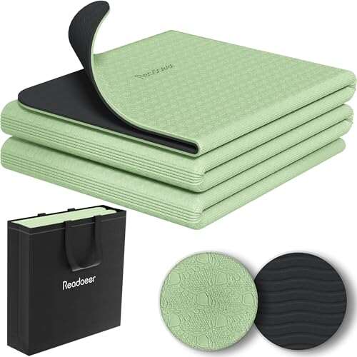 Readaeer Foldable Yoga Mat for Travel Folding Thick TPE...