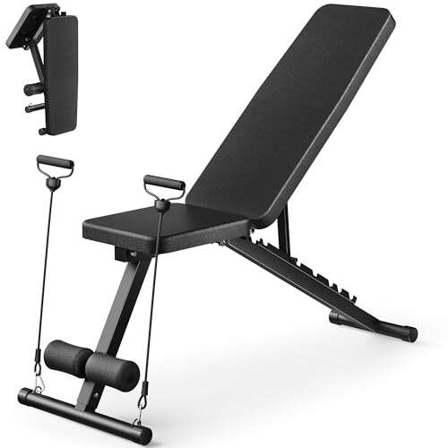 Adjustable Weight Bench for Home Gym, Foldable 600LBS...