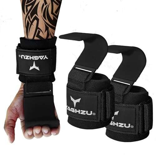 YAGHZU Weight Lifting Hooks, Padded Weight Lifting Straps