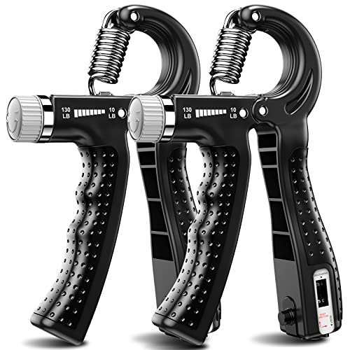 KDG Hand Grip Strengthener 2 Pack(Black) Adjustable...