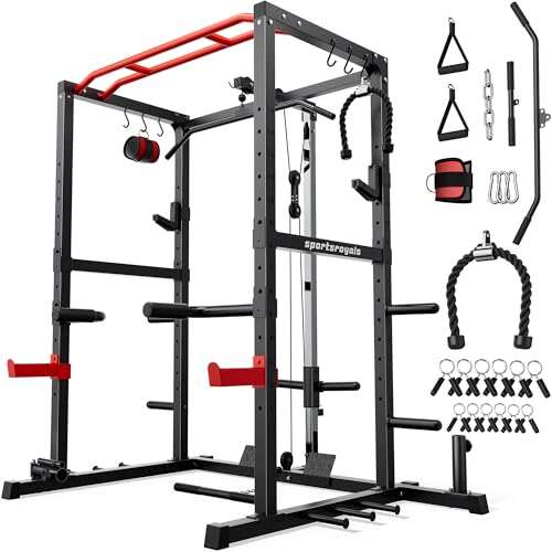 SPORTSROYALS Power Rack, Multi-Functional Power Cage, Squat...