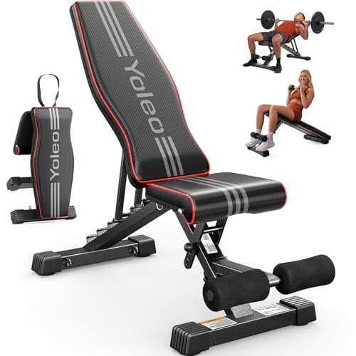 YOLEO Adjustable Weight Bench for Home Gym, Foldable, 84...