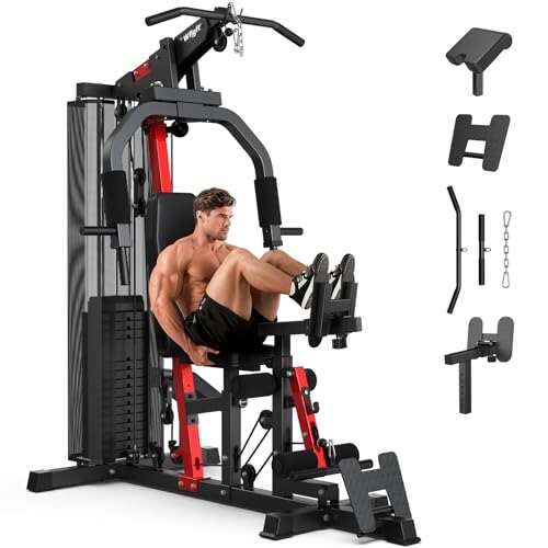 WFLGFT Home Gym Workout Equipment 148 LB Weight Stack