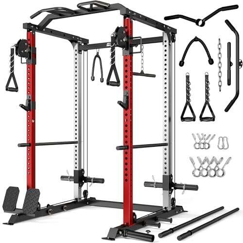 GOIMU DP01 Power Cage, 2000LBS Squat Rack with Cable...