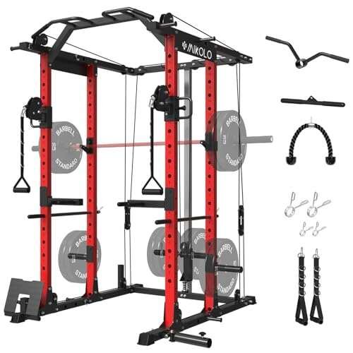 Mikolo Power Cage Power Rack with Cable Home Gym System