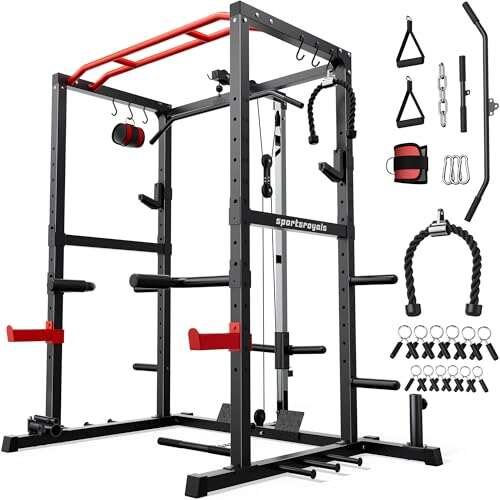 SPORTSROYALS Power Rack, Multi-Functional Power Cage, Squat - Best Weight Lifting Racks review