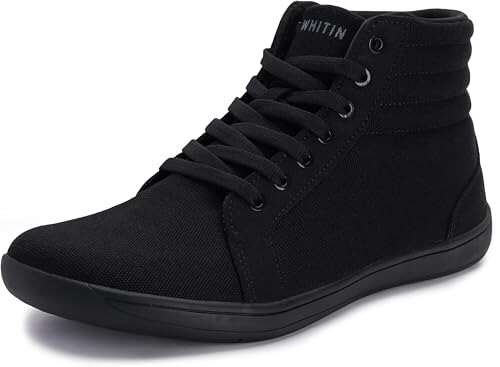 WHITIN Men's Wide Mid Ankle Top Barefoot Canvas Zero Drop