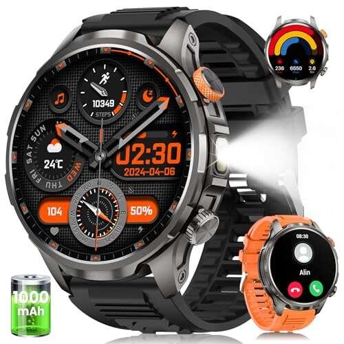Smart Watches for Men(100 Days Battery/Flashlight), 5 ATM...