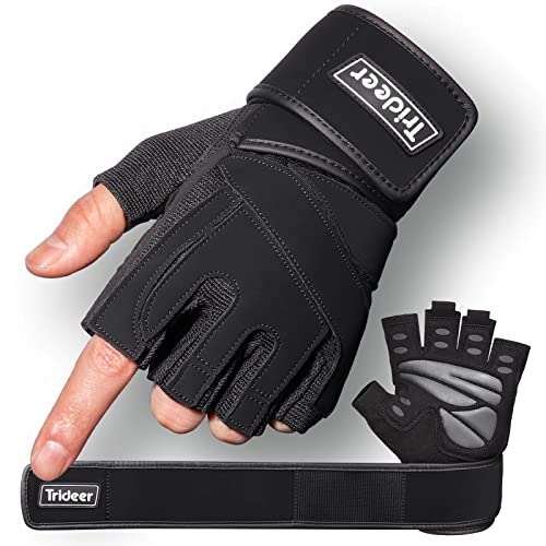 Trideer Workout Gloves for Men, Weight Lifting Wrist Wrap...