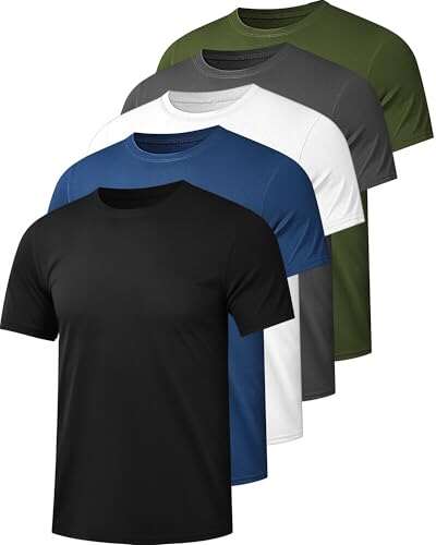 Kinglaman Mesh Workout Shirts for Men Dry Fit Moisture...
