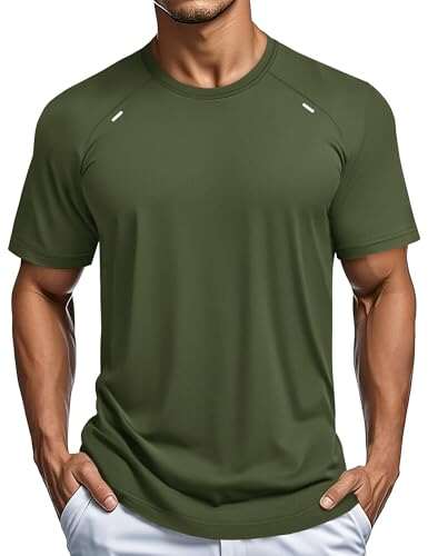 MAGCOMSEN Men's Gym Shirt Dry Fit Short Sleeve Running Tee