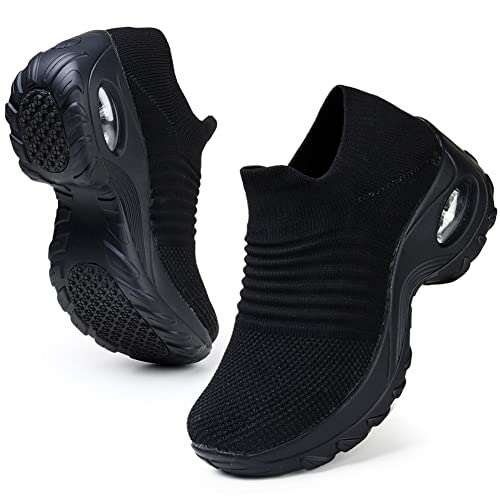 HKR Womens Walking Tennis Shoes Slip On Nursing Cushioned Bl - Best Workout Shoes for Arch Support review