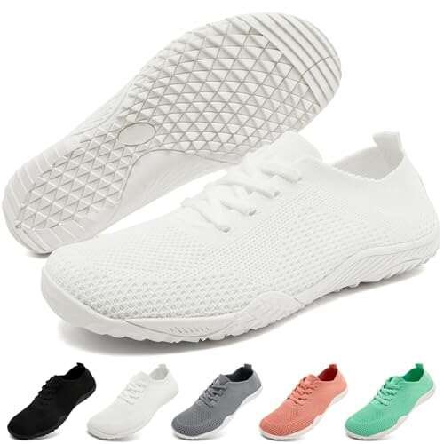 RJYWGS White Tennis Shoes Women Barefoot Sneakers Slip On