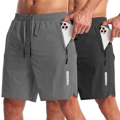 CANGHPGIN 2 Pack Mens Workout Athletic Shorts Quick Dry...
